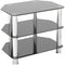 AVF Group 24" Classic Corner Glass TV Stand (Chrome with Black Glass)