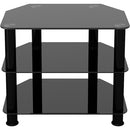 AVF Group 24" Classic Corner Glass TV Stand (Black with Black Glass)