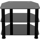 AVF Group 24" Classic Corner Glass TV Stand (Black with Black Glass)