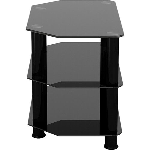 AVF Group 24" Classic Corner Glass TV Stand (Black with Black Glass)