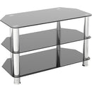 AVF Group 32" Classic Corner Glass TV Stand (Chrome with Black Glass)