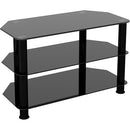 AVF Group 32" Classic Corner Glass TV Stand (Black with Black Glass)