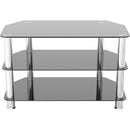 AVF Group 32" Classic Corner Glass TV Stand (Chrome with Black Glass)