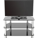 AVF Group 32" Classic Corner Glass TV Stand (Chrome with Black Glass)