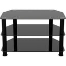 AVF Group 32" Classic Corner Glass TV Stand (Black with Black Glass)