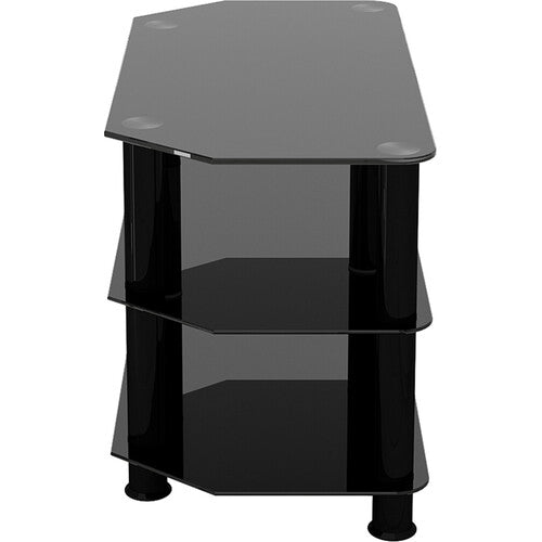 AVF Group 32" Classic Corner Glass TV Stand (Black with Black Glass)
