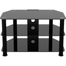 AVF Group 32" Classic Corner Glass TV Stand with Cable Management (Black with Black Glass)