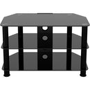 AVF Group 32" Classic Corner Glass TV Stand with Cable Management (Black with Black Glass)