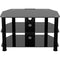 AVF Group 32" Classic Corner Glass TV Stand with Cable Management (Black with Black Glass)