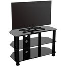 AVF Group 32" Classic Corner Glass TV Stand with Cable Management (Black with Black Glass)