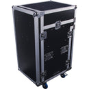 Odyssey FZGS1316WDLX Flight Zone Glide Style Slanted Combo Rack Case (Black and Chrome)