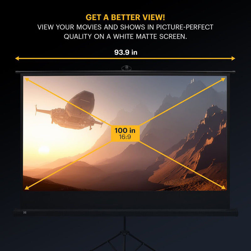 Kodak 100" 16:9 Tripod Projector Screen (Matte White)