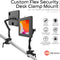 CTA Digital Custom Flex Desk Clamp Mount with Security Enclosure for 10.2" iPads and Select Other Tablets