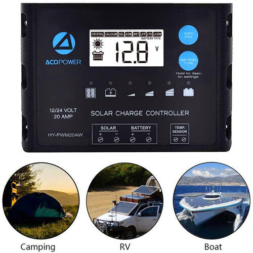 ACOPower Waterproof ProteusX 20A PWM Solar Charge Controller