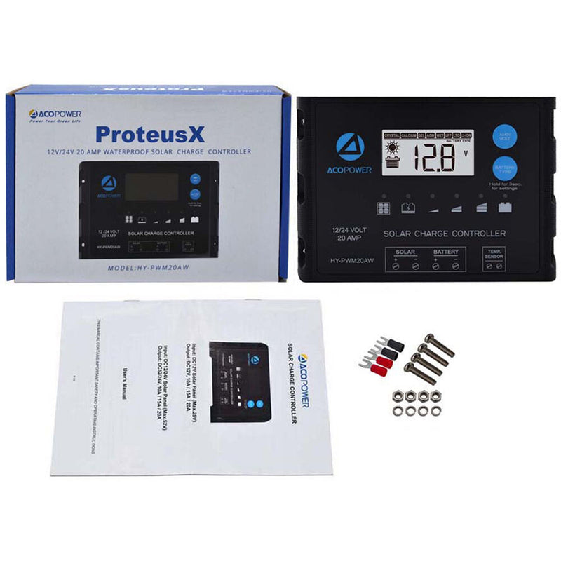 ACOPower Waterproof ProteusX 20A PWM Solar Charge Controller