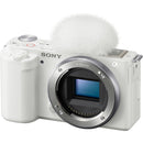 Sony ZV-E10 Mirrorless Camera with 11mm f/1.8 Lens and Live Streaming Kit (White)