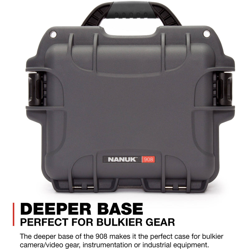 Nanuk 908 Hard Utility Case with Padded Divider Insert (Graphite)