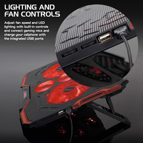 Enhance Cryogen 2 Gaming Laptop Cooling Stand (Black with Red LEDs)