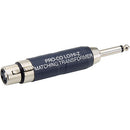 Pro Co Sound 9144PC Low to High Impedance Transformer 150 to 15K Ohms - In-Line XLR Female to 1/4" Male Barrel