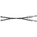 Pro Co Sound DK Series Dual Unbalanced 2 1/4" Male to 2 RCA Male Keyboard Patch Cable - 3'