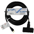 Pro Co Sound E-Cord Electrical Extension Cord with 3 Outlet Power Block (12-Gauge) - 25'