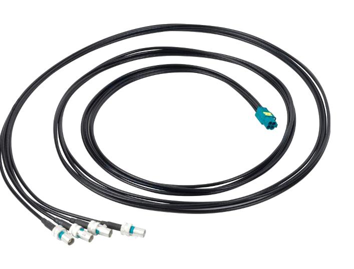 AMPHENOL RF 095-820-243M100. CBL, MINI FAKRA TYP A JACK-4X PLUG, 3.3