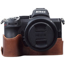 MegaGear Ever Ready Genuine Leather Camera Half Case for Nikon Z 5 (Brown)