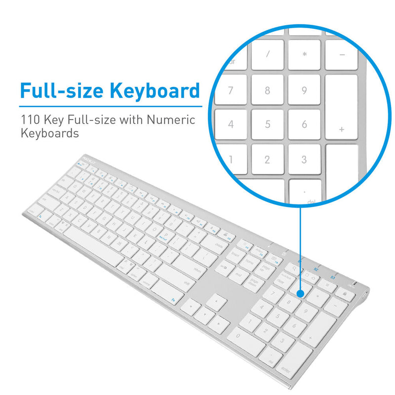 Macally Wireless Bluetooth Keyboard (Aluminum Silver)