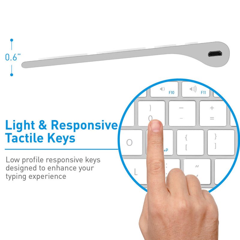Macally Wireless Bluetooth Keyboard (Aluminum Silver)
