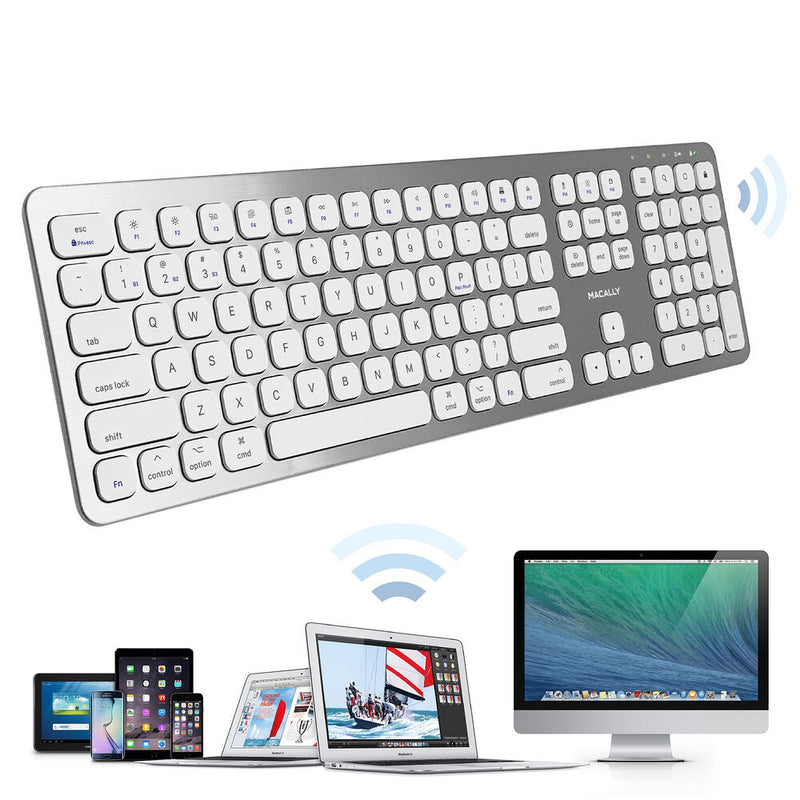 Macally Quick Switch Slim Wireless Bluetooth Keyboard for Mac