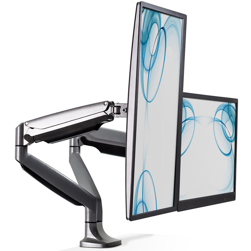 Mount-It! Dual-Monitor Desk Mount for Displays up to 32" (Silver)