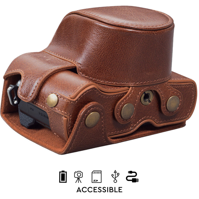 MegaGear Brown Ever Ready Genuine Leather Camera Case