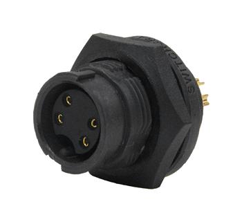 SWITCHCRAFT/CONXALL EN3P4FPX CIR CONN, WEATHERTIGHT, RCPT, 4P, PANEL