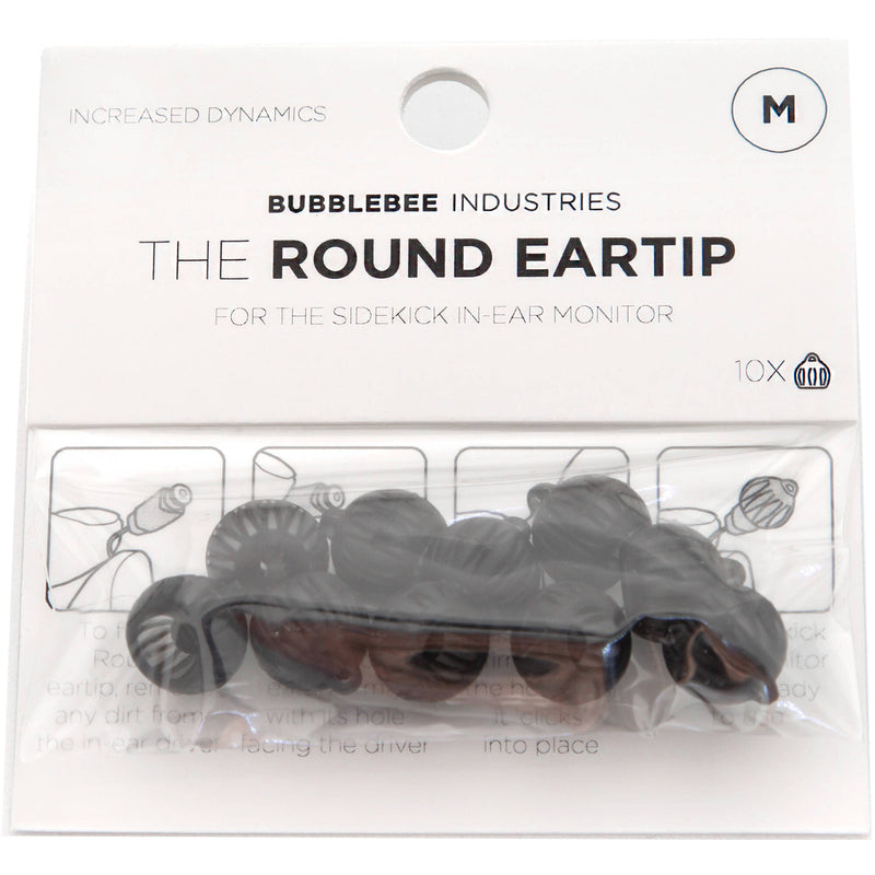 Bubblebee Industries The Round Eartip for The Sidekick In-Ear Monitor (Medium, 10-Pack)