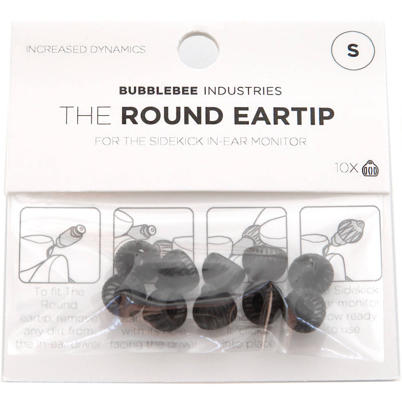 Bubblebee Industries The Round Eartip for The Sidekick In-Ear Monitor (Small, 10-Pack)