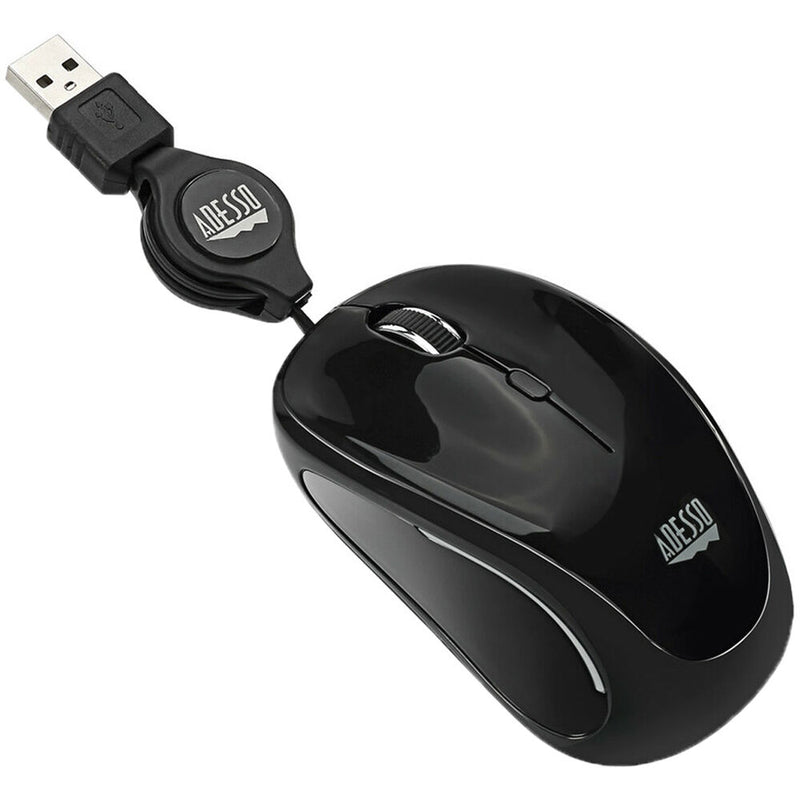 Adesso iMouse S8B USB Illuminated Retractable Mini Mouse (Black)