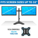 Mount-It! Dual Monitor Desk Stand for 32" Monitors