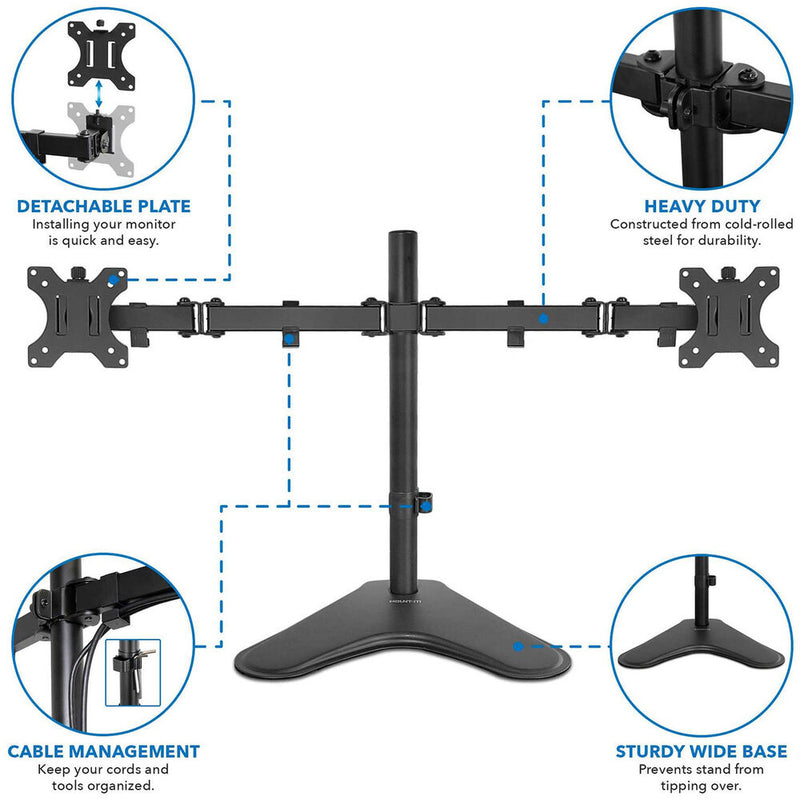 Mount-It! Dual Monitor Desk Stand for 19-32" Monitors