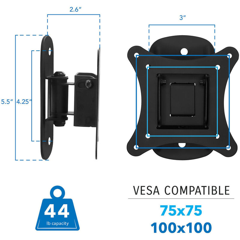 Mount-It! Tilting TV Wall Mount (Up to 32", 44lbs)