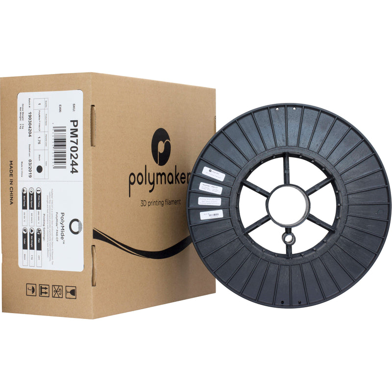 Polymaker PolyMide PA6-CF 3D Printing Filament 4.4 lb (1.75mm Diameter, Black)