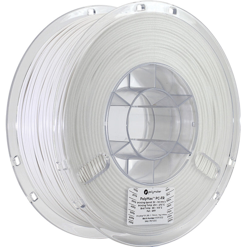 Polymaker PolyMax PC-FR 3D Printing Filament 2.2 lb (1.75mm Diameter, White)