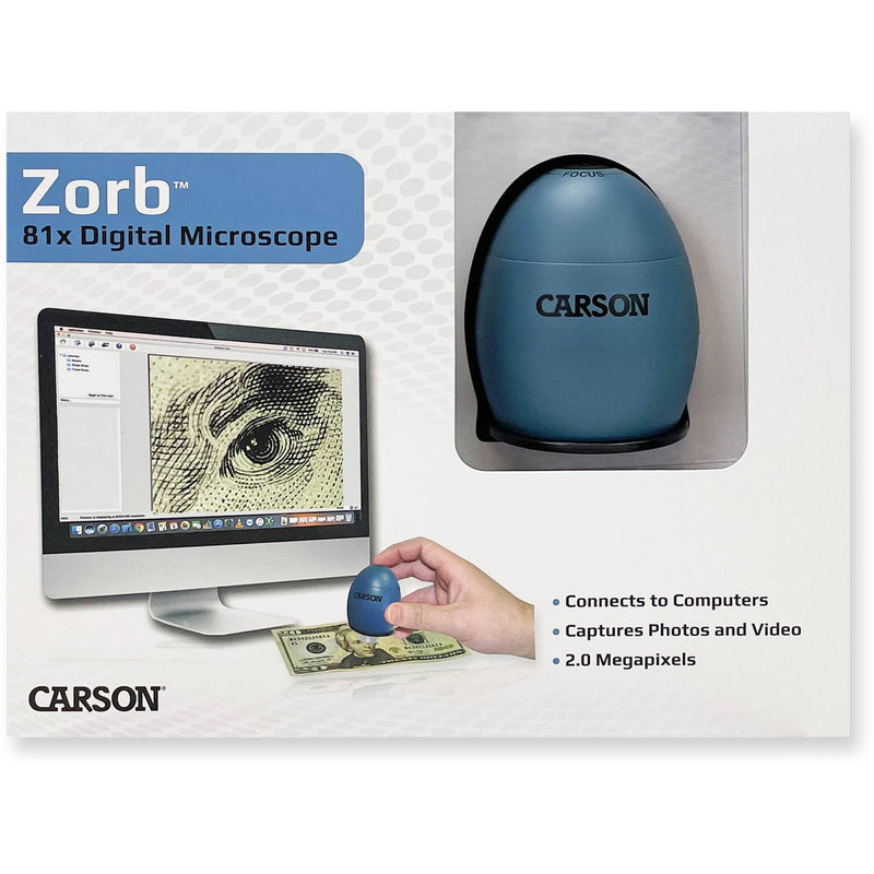 Carson zOrb LED Lighted USB Digital Computer Microscope (Surf Blue)