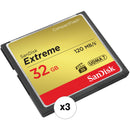 SanDisk 32GB Extreme CompactFlash Memory Card Kit (3-Pack)