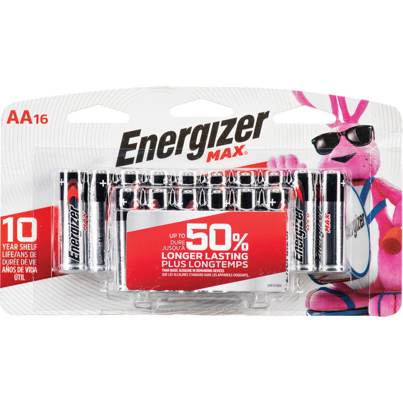 Energizer Max AA Alkaline Batteries (1.5V, 16-Pack)