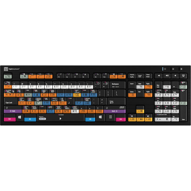 Logickeyboard ASTRA 2 Backlit Keyboard for Blender 3D (Windows, US English)