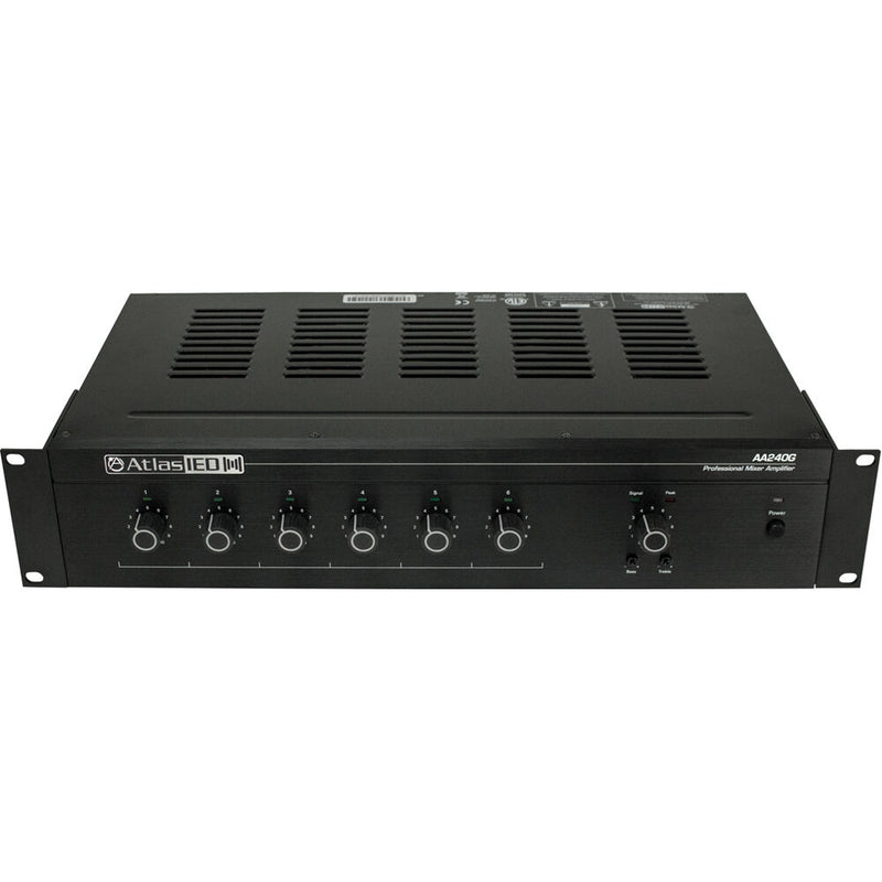 AtlasIED 240W 6-Input Mixer Amplifier, Global Power Supply