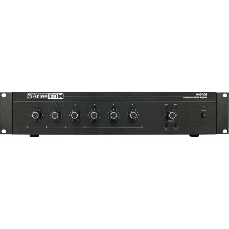 AtlasIED 240W 6-Input Mixer Amplifier, Global Power Supply