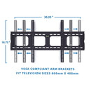 Mount-It! Low Profile Fixed TV Wall Mount for 50-80" TV's