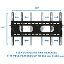 Mount-It! Tilting & Locking Low Profile Wall Mount for 65" Displays