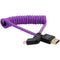 Kondor Blue Gerald Undone Braided Coiled High-Speed Right-Angle Micro-HDMI to HDMI Cable for Select&nbsp;Sony & Fuji Cameras (Limited Purple Edition, 12 to 24")